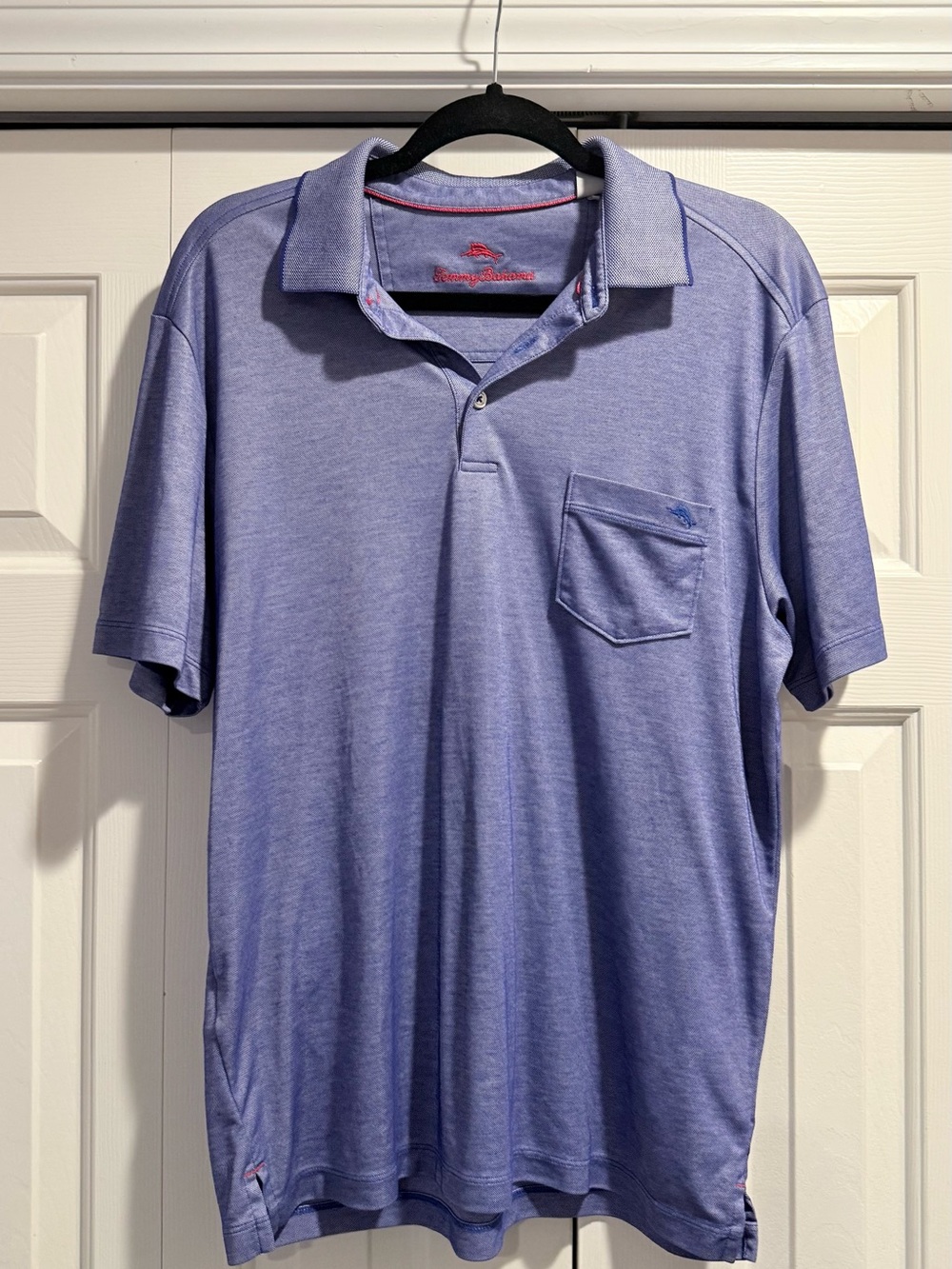 Tommy Bahama Men's Blue Heather Polo Shirt with Chest Pocket. #0083